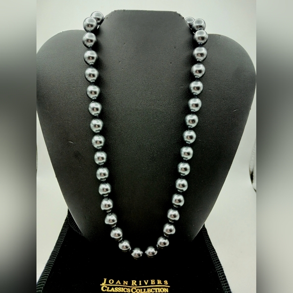 Joan Rivers Gray Faux Pearl Necklace -  Classic NEW